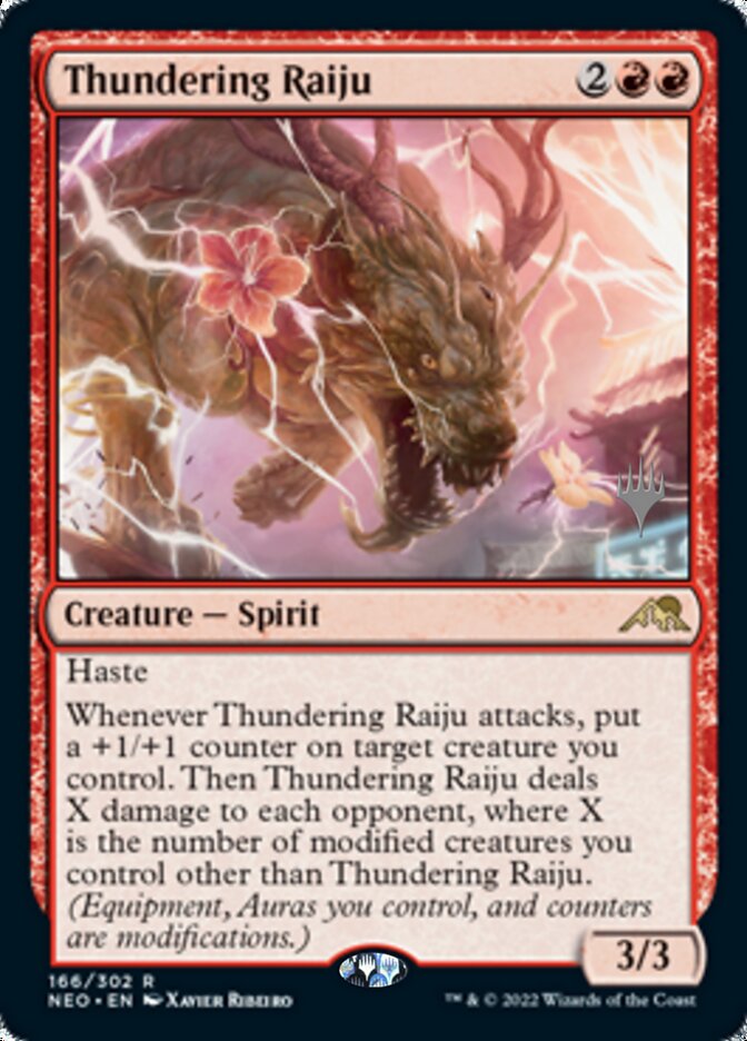 Thundering Raiju (Promo Pack) [Kamigawa: Neon Dynasty Promos] | Exor Games Truro