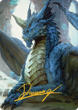 Young Blue Dragon Art Card (Gold-Stamped Signature) [Commander Legends: Battle for Baldur's Gate Art Series] | Exor Games Truro