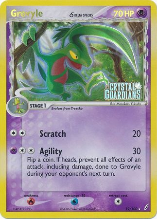 Grovyle (19/100) (Delta Species) (Stamped) [EX: Crystal Guardians] | Exor Games Truro