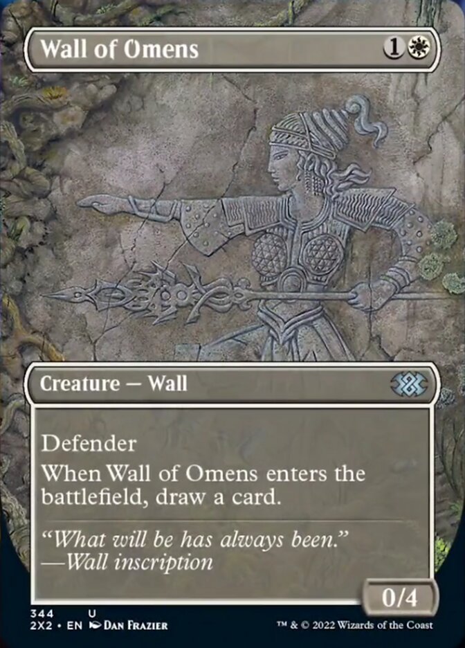 Wall of Omens (Borderless Alternate Art) [Double Masters 2022] | Exor Games Truro