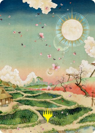 Plains 1 Art Card (Gold-Stamped Signature) [Kamigawa: Neon Dynasty Art Series] | Exor Games Truro