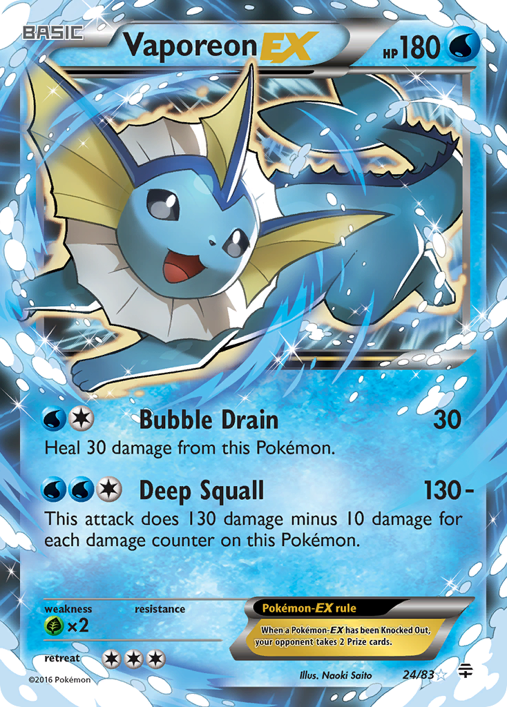 Vaporeon EX (24/83) [XY: Generations] | Exor Games Truro