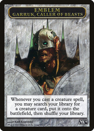 Emblem - Garruk, Caller of Beasts [Magic 2014 Tokens] | Exor Games Truro