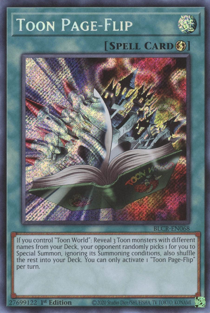 Toon Page-Flip [BLCR-EN068] Secret Rare | Exor Games Truro