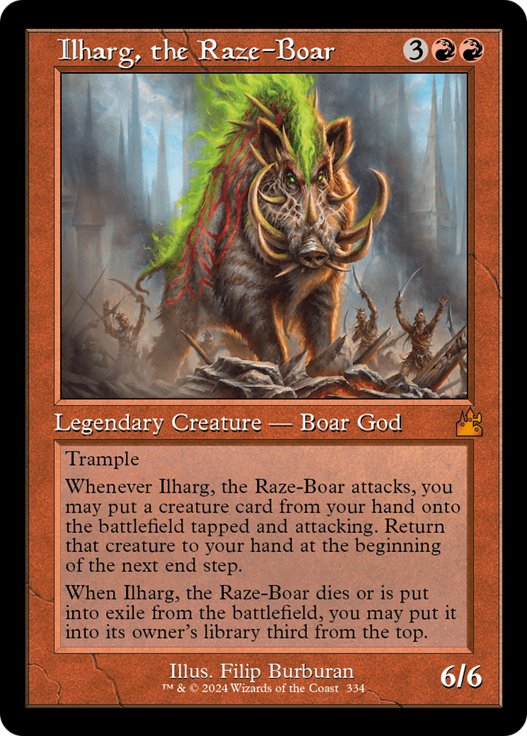 Ilharg, the Raze-Boar (Retro Frame) [Ravnica Remastered] | Exor Games Truro