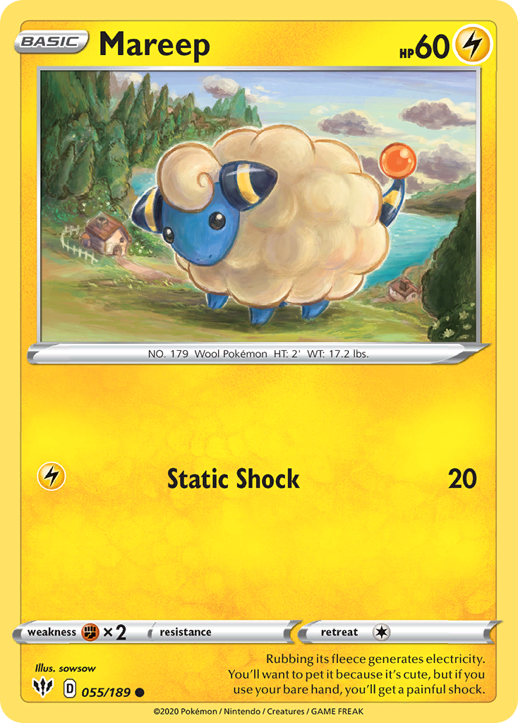 Mareep (055/189) [Sword & Shield: Darkness Ablaze] | Exor Games Truro