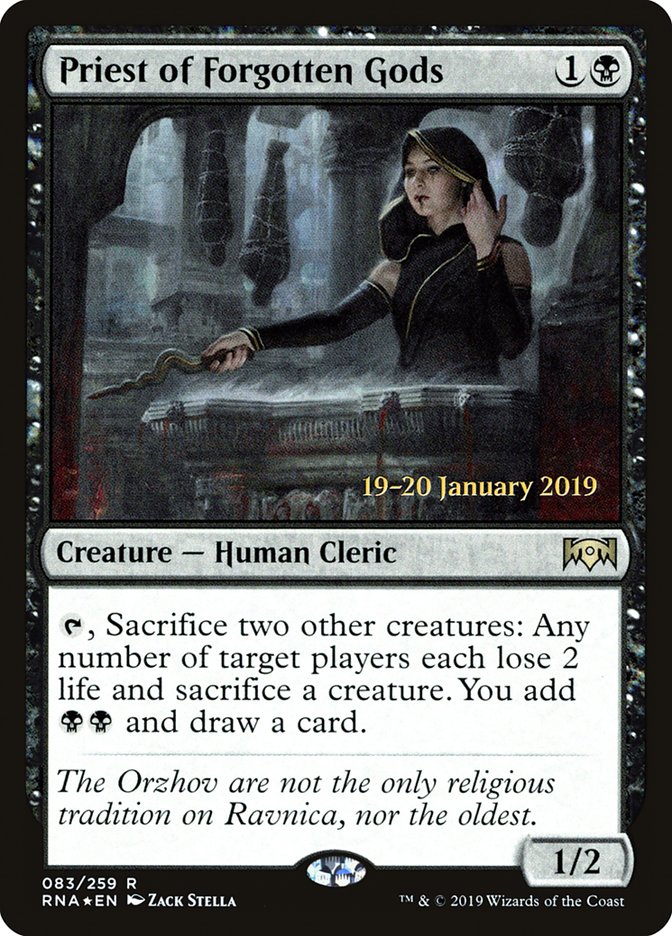 Priest of Forgotten Gods [Ravnica Allegiance Prerelease Promos] | Exor Games Truro