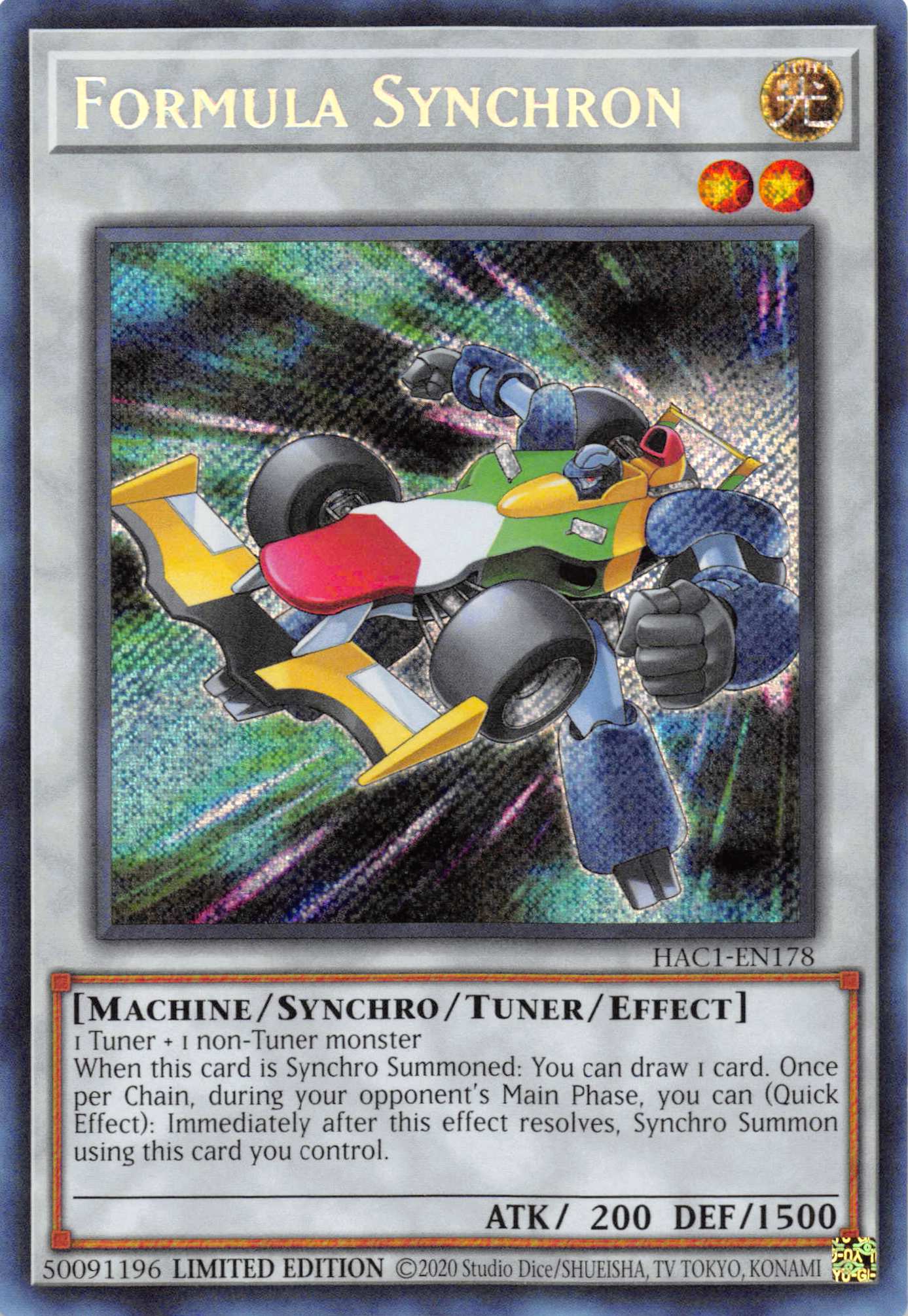 Formula Synchron [HAC1-EN178] Secret Rare | Exor Games Truro