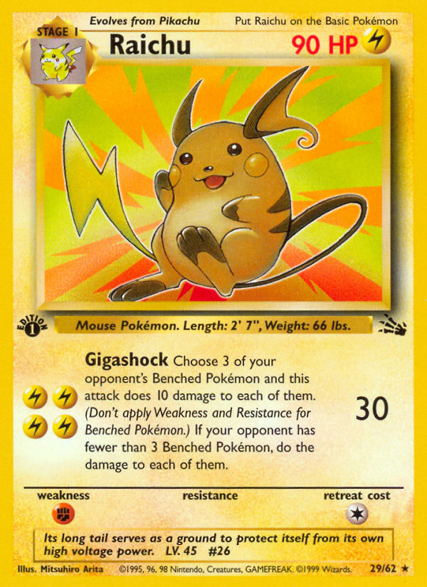 Raichu (29/62) [Fossil 1st Edition] | Exor Games Truro