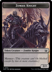 Zombie Knight // Human (6) Double-Sided Token [March of the Machine Commander Tokens] | Exor Games Truro