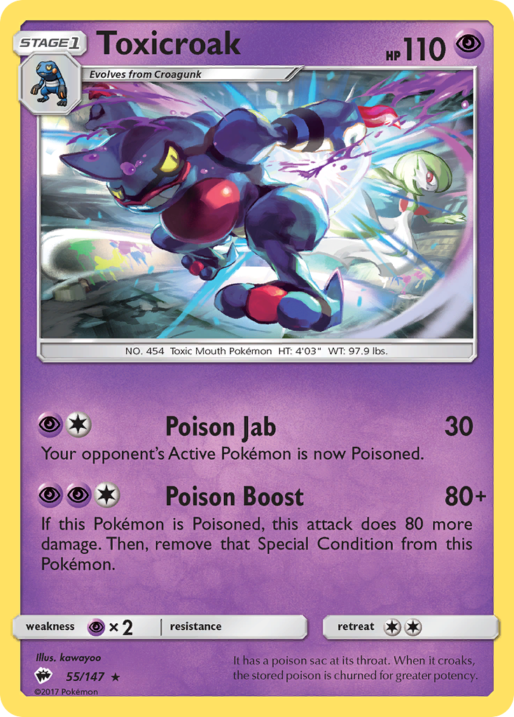 Toxicroak (55/147) [Sun & Moon: Burning Shadows] | Exor Games Truro