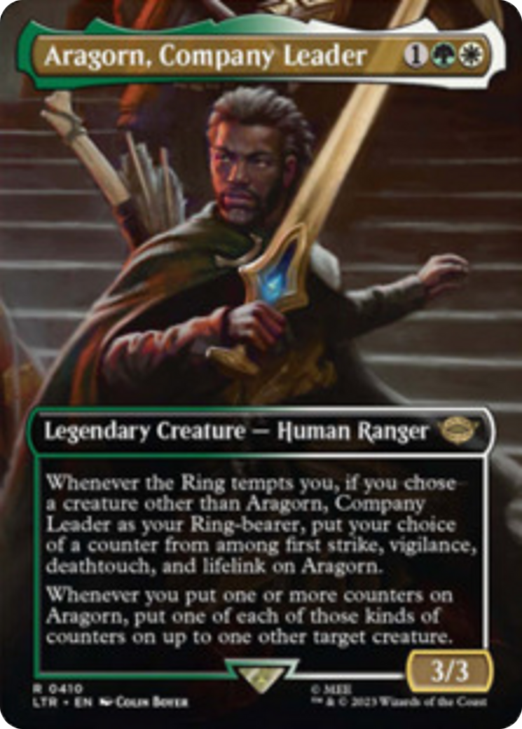 Aragorn, Company Leader (Borderless Alternate Art) [The Lord of the Rings: Tales of Middle-Earth] | Exor Games Truro