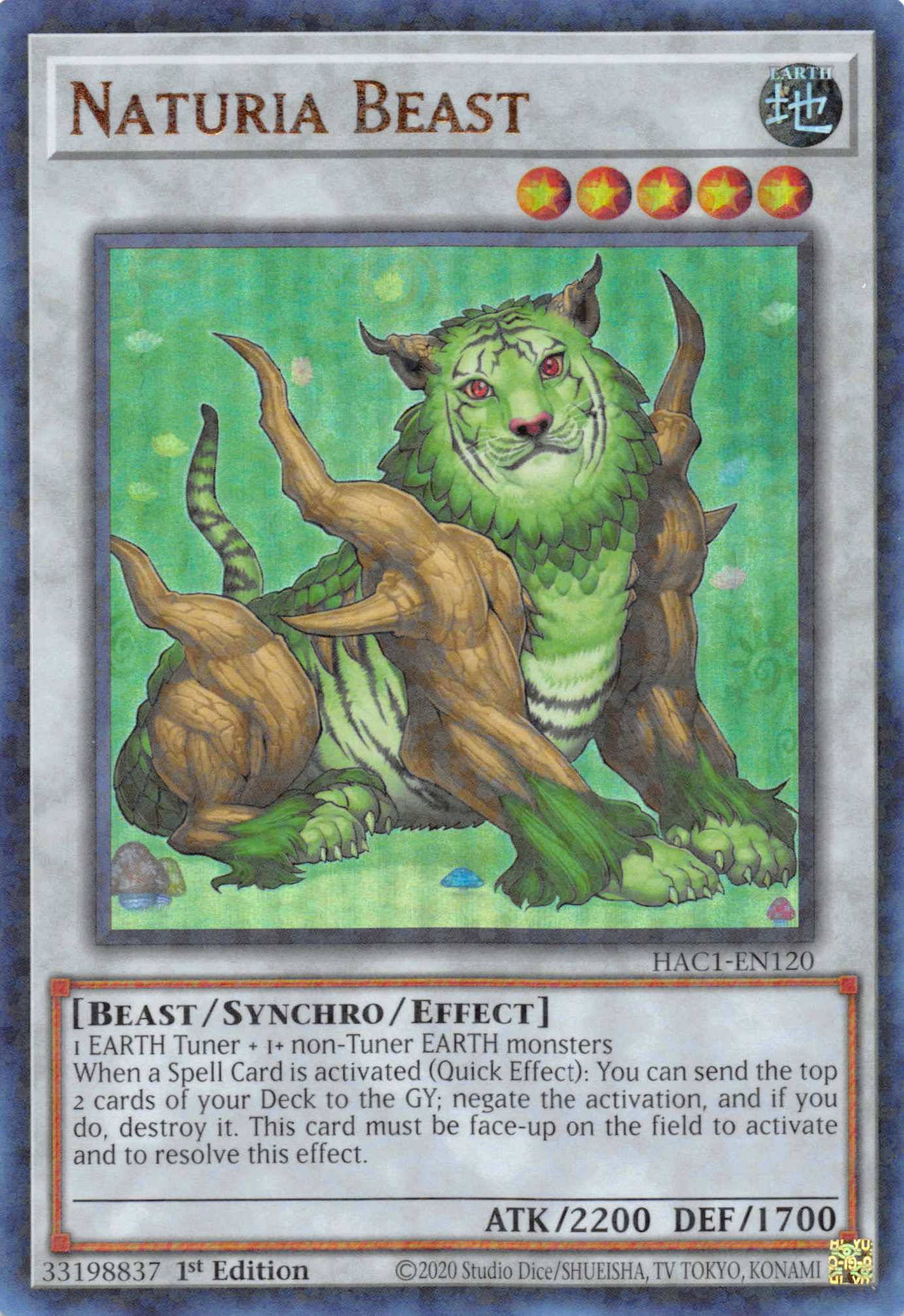 Naturia Beast (Duel Terminal) [HAC1-EN120] Parallel Rare | Exor Games Truro