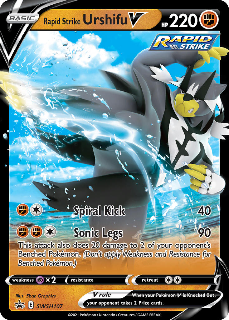 Rapid Strike Urshifu V (SWSH107) (Jumbo Card) [Sword & Shield: Black Star Promos] | Exor Games Truro