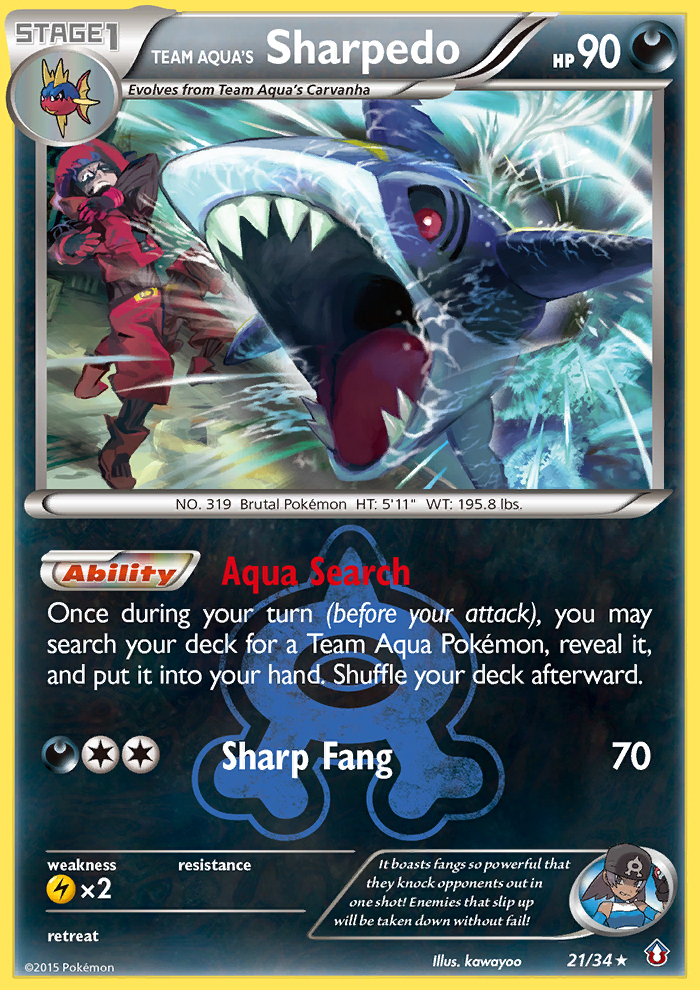 Team Aqua's Sharpedo (21/34) [XY: Double Crisis] | Exor Games Truro