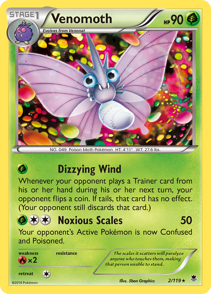 Venomoth (2/119) [XY: Phantom Forces] | Exor Games Truro