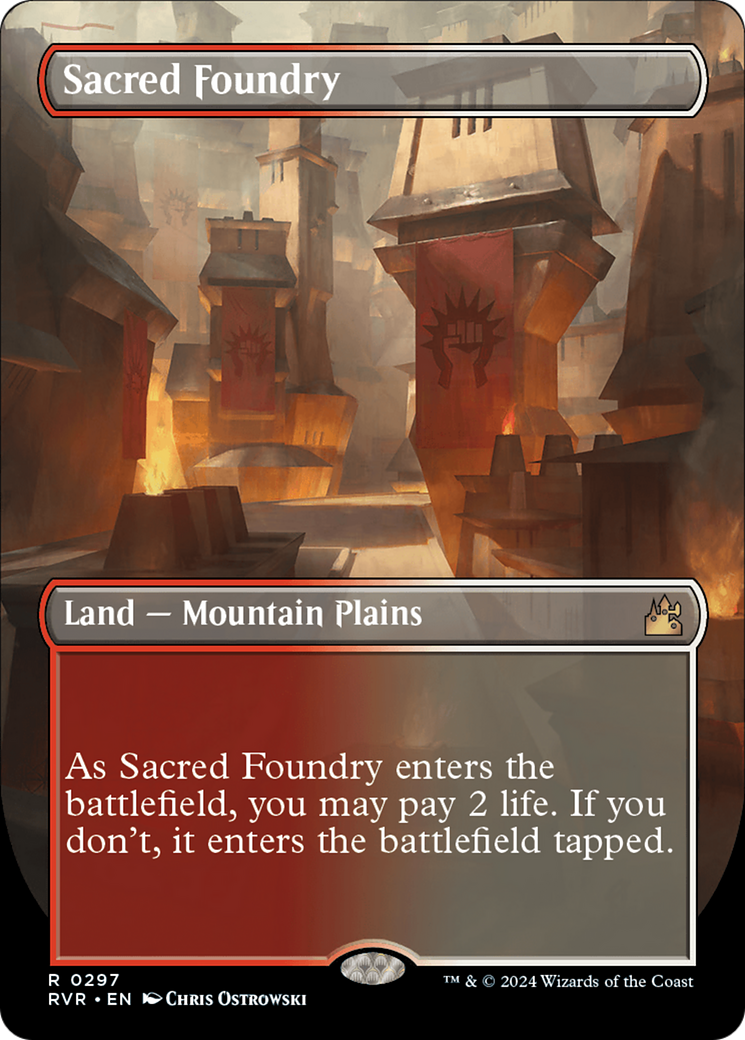 Sacred Foundry (Borderless) [Ravnica Remastered] | Exor Games Truro