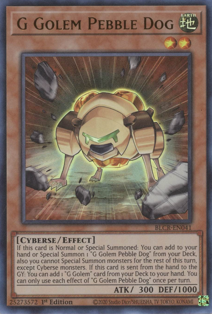 G Golem Pebble Dog [BLCR-EN041] Ultra Rare | Exor Games Truro