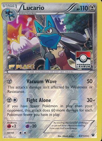 Lucario (63/124) (League Promo 1st Place) [XY: Fates Collide] | Exor Games Truro