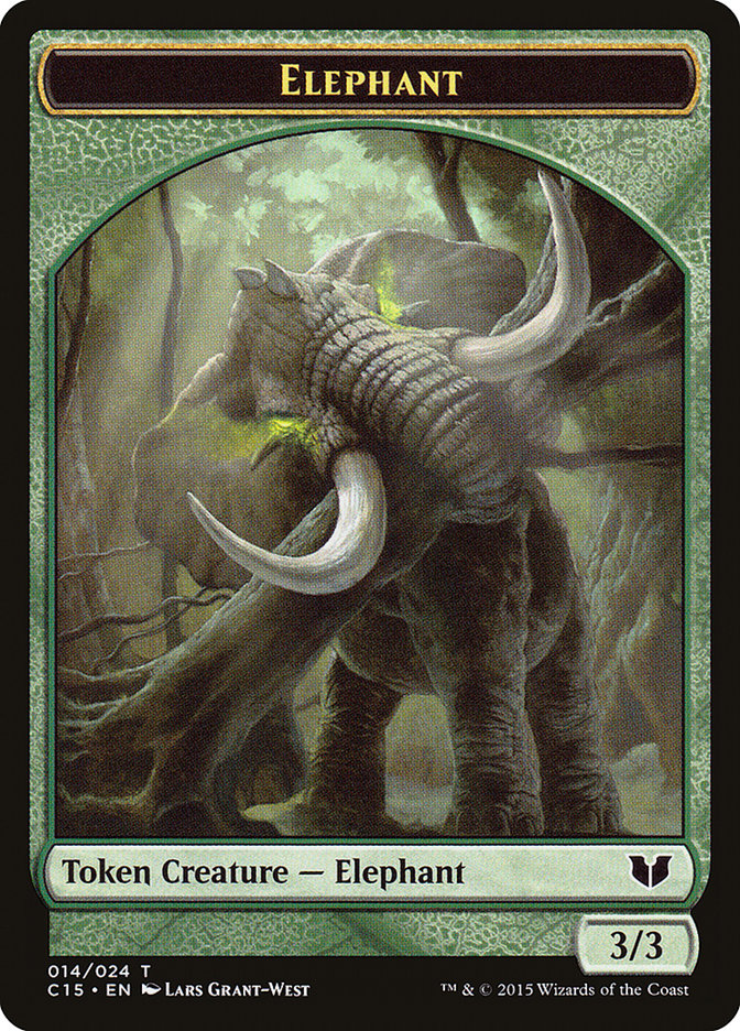 Elephant // Saproling Double-Sided Token [Commander 2015 Tokens] | Exor Games Truro