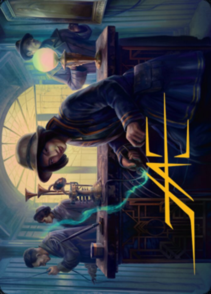 Wiretapping Art Card (Gold-Stamped Signature) [Streets of New Capenna Art Series] | Exor Games Truro