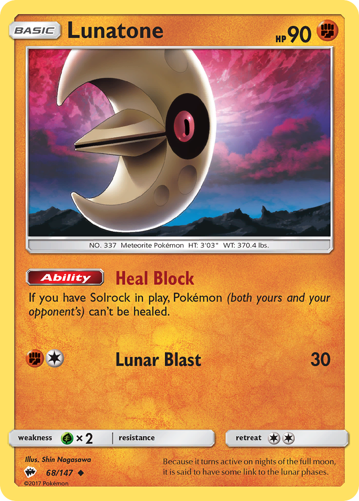 Lunatone (68/147) [Sun & Moon: Burning Shadows] | Exor Games Truro