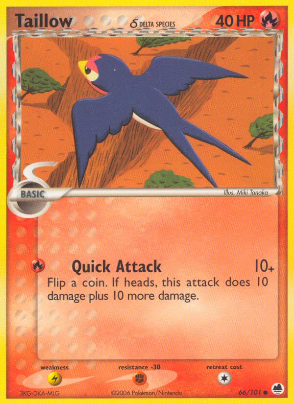 Taillow (66/101) (Delta Species) [EX: Dragon Frontiers] | Exor Games Truro