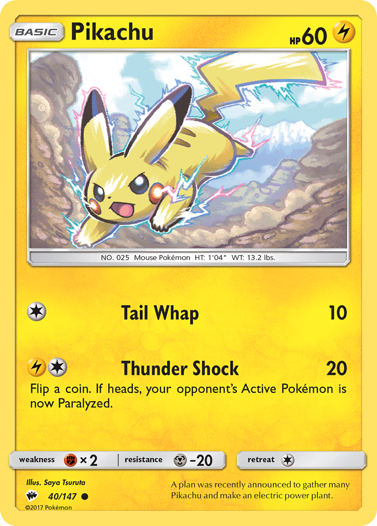 Pikachu (40/147) [Sun & Moon: Burning Shadows] | Exor Games Truro