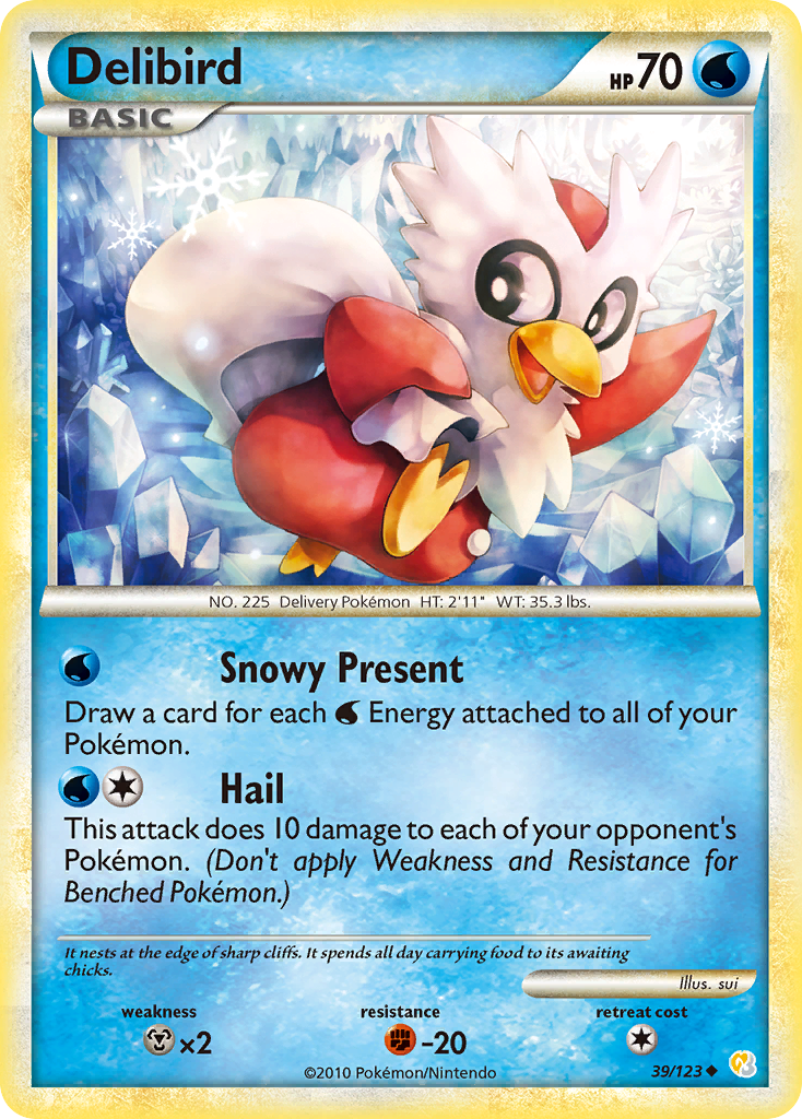 Delibird (39/123) [HeartGold & SoulSilver: Base Set] | Exor Games Truro