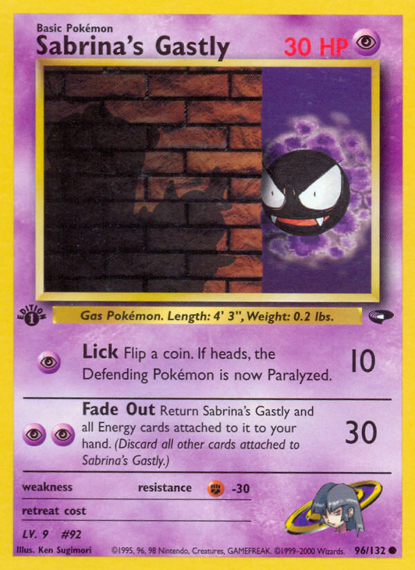 Sabrina's Gastly (96/132) [Gym Challenge 1st Edition] | Exor Games Truro