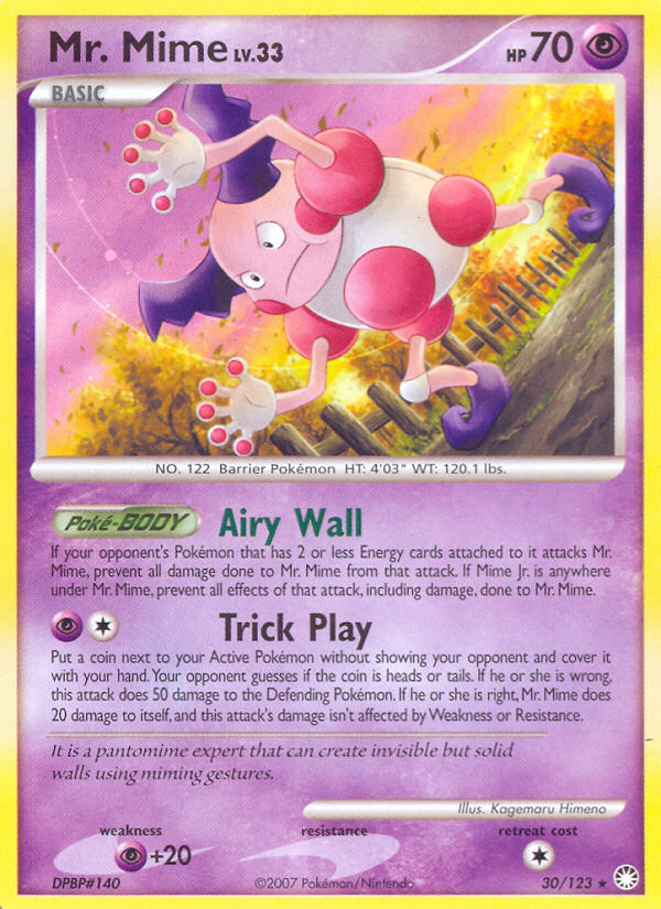 Mr. Mime (30/123) [Diamond & Pearl: Mysterious Treasures] | Exor Games Truro
