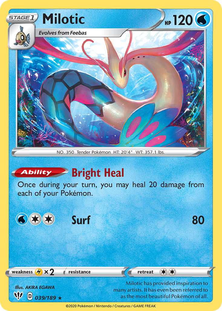 Milotic (039/189) [Sword & Shield: Darkness Ablaze] | Exor Games Truro