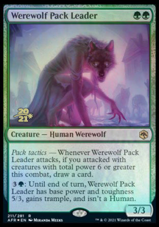 Werewolf Pack Leader [Dungeons & Dragons: Adventures in the Forgotten Realms Prerelease Promos] | Exor Games Truro