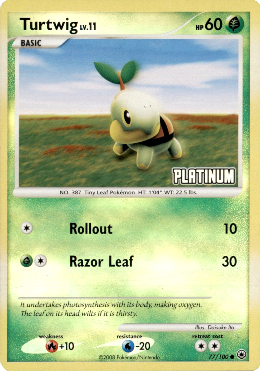 Turtwig LV.11 (77/100) (Platinum) [Burger King Promos: 2008 Collection] | Exor Games Truro