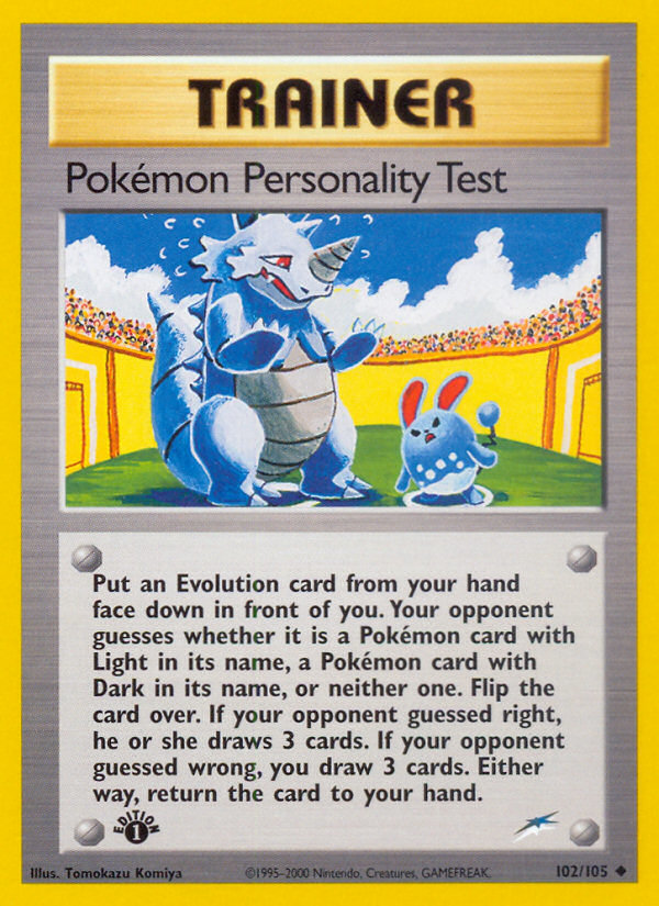 Pokemon Personality Test (102/105) [Neo Destiny 1st Edition] | Exor Games Truro