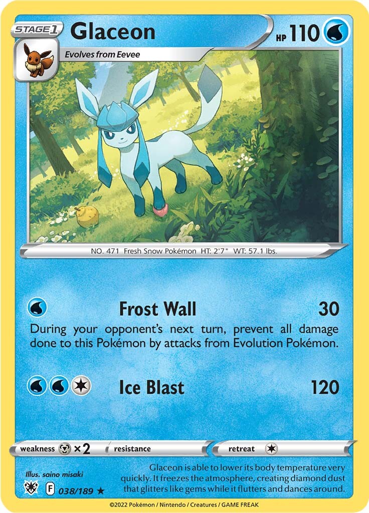 Glaceon (038/189) [Sword & Shield: Astral Radiance] | Exor Games Truro