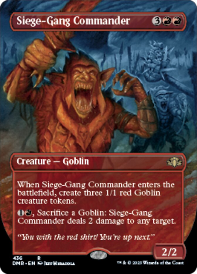 Siege-Gang Commander (Borderless Alternate Art) [Dominaria Remastered] | Exor Games Truro