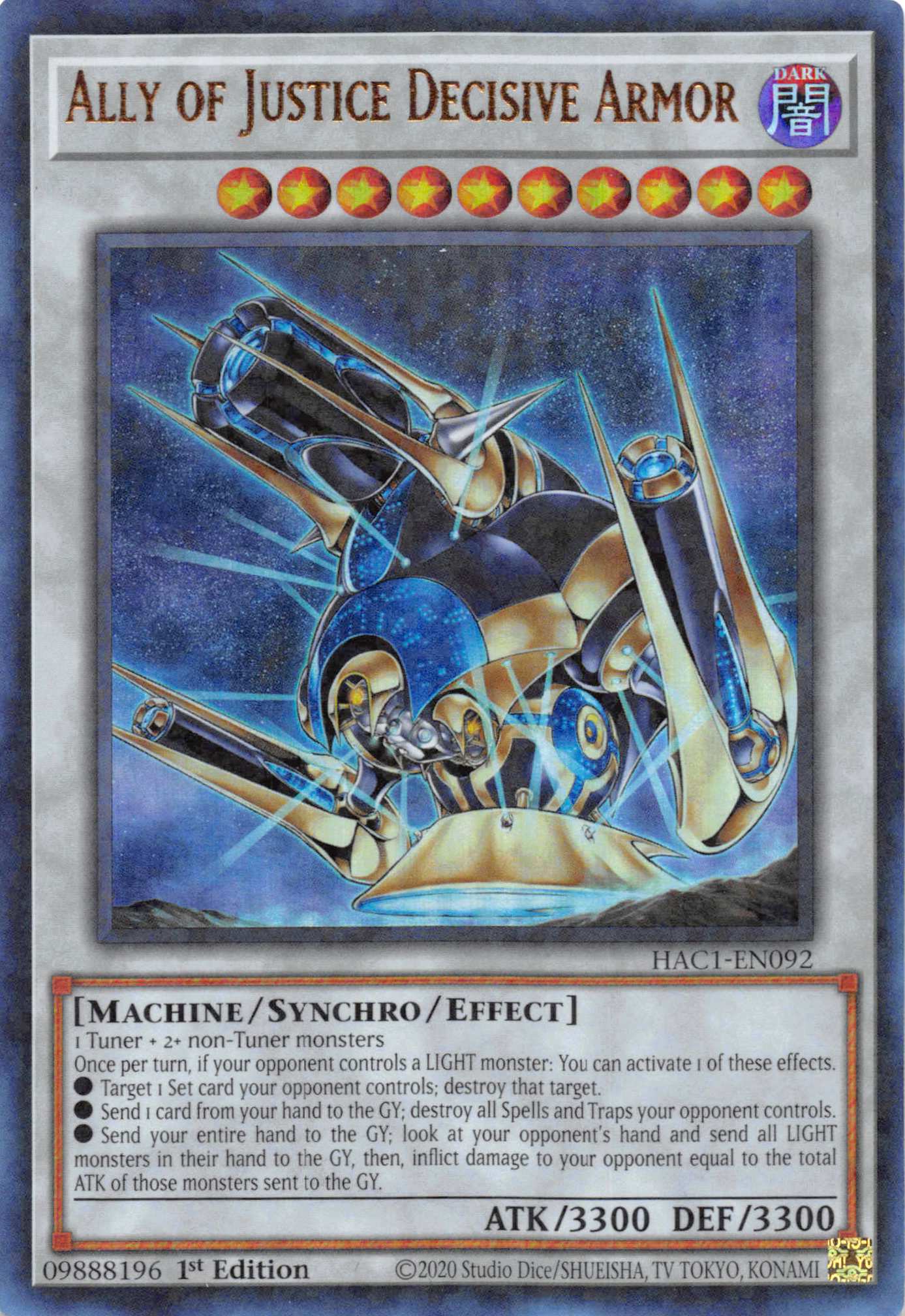 Ally of Justice Decisive Armor (Duel Terminal) [HAC1-EN092] Parallel Rare | Exor Games Truro