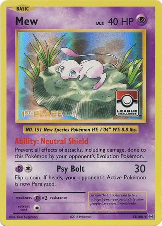 Mew (53/108) (League Promo 1st Place) [XY: Evolutions] | Exor Games Truro