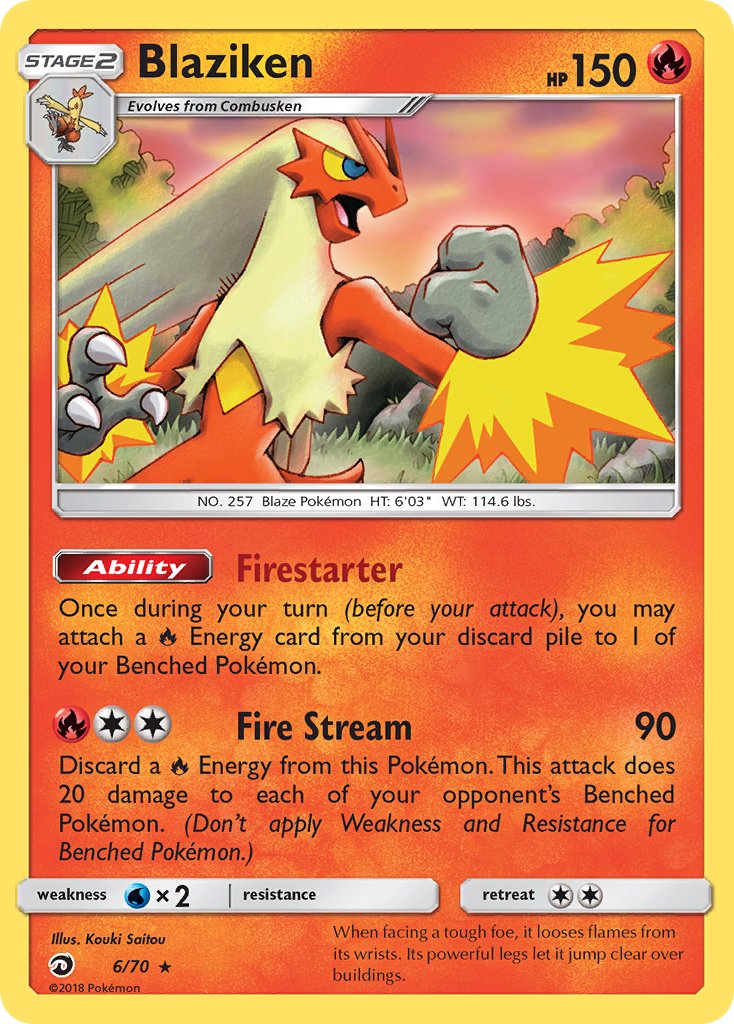 Blaziken (6/70) (Theme Deck Exclusive) [Sun & Moon: Dragon Majesty] | Exor Games Truro