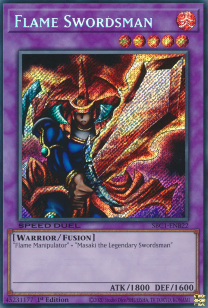 Flame Swordsman [SBC1-ENB22] Secret Rare | Exor Games Truro