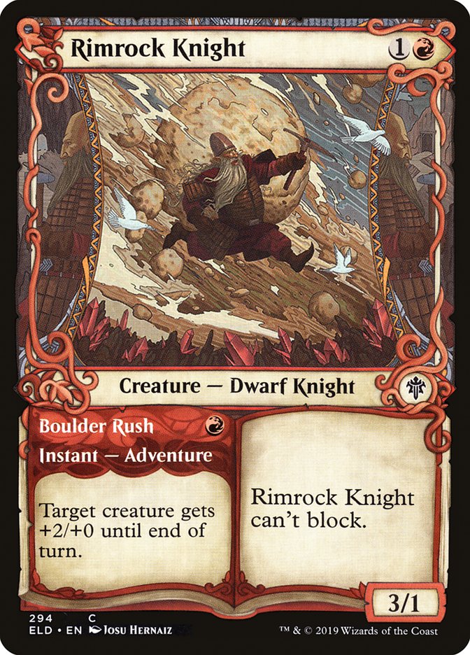 Rimrock Knight // Boulder Rush (Showcase) [Throne of Eldraine] | Exor Games Truro