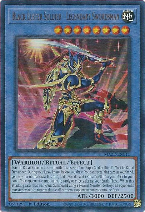 Black Luster Soldier - Legendary Swordsman [MAZE-EN011] Ultra Rare | Exor Games Truro