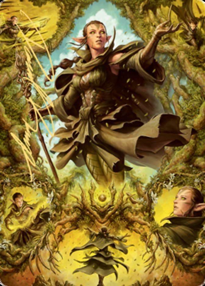 Nissa of Shadowed Boughs 2 Art Card (Gold-Stamped Signature) [Zendikar Rising Art Series] | Exor Games Truro