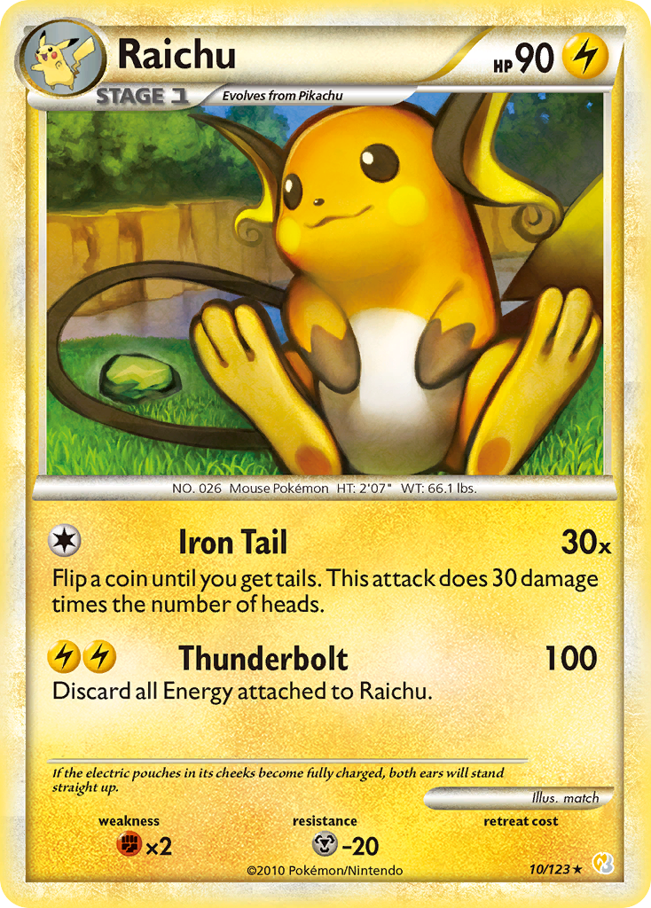 Raichu (10/123) [HeartGold & SoulSilver: Base Set] | Exor Games Truro