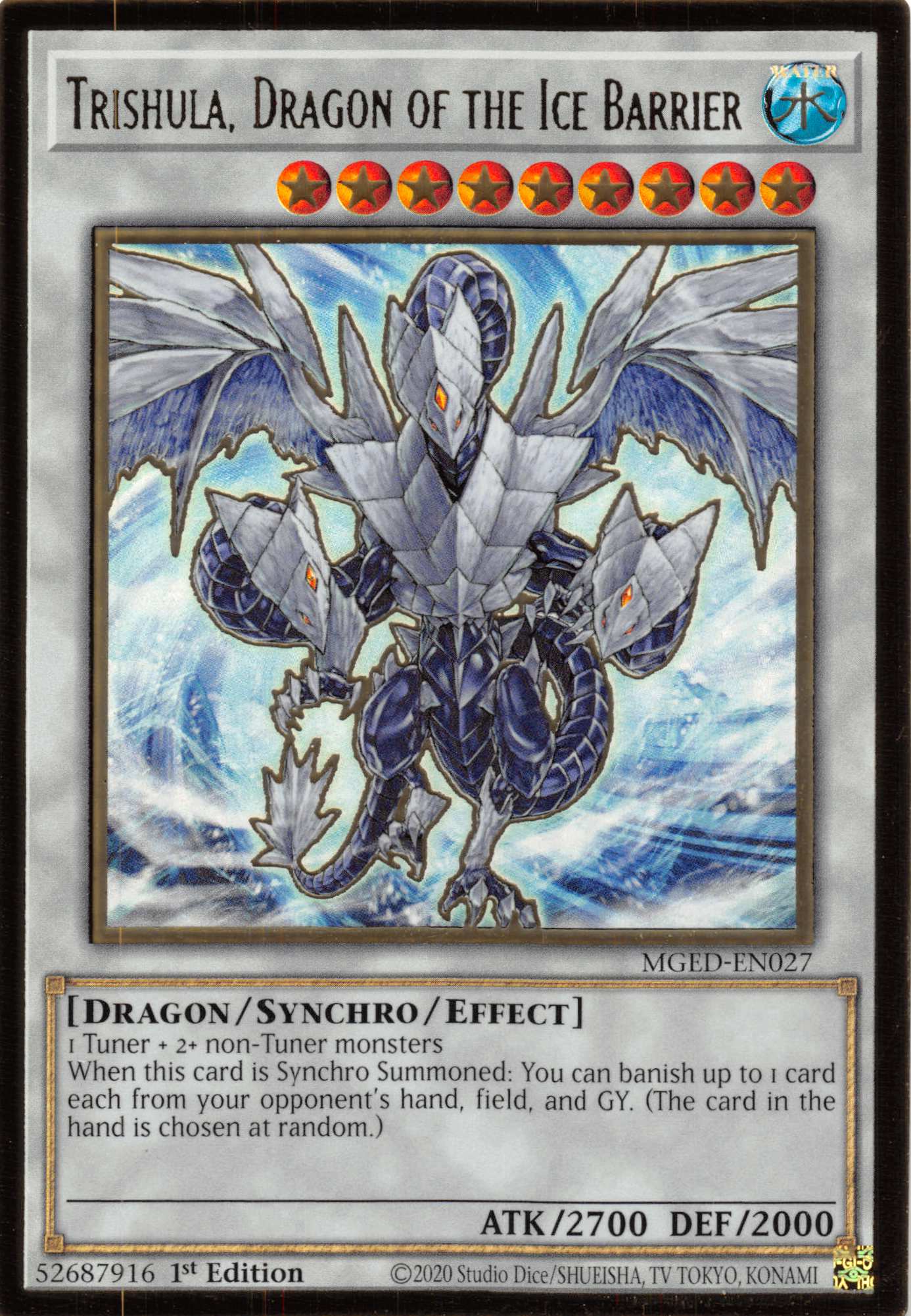 Trishula, Dragon of the Ice Barrier [MGED-EN027] Gold Rare | Exor Games Truro