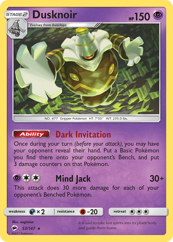 Dusknoir (53/147) (Theme Deck Exclusive) [Sun & Moon: Burning Shadows] | Exor Games Truro