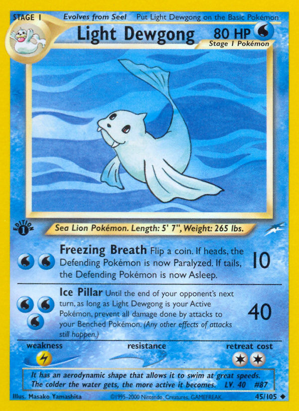 Light Dewgong (45/105) [Neo Destiny 1st Edition] | Exor Games Truro