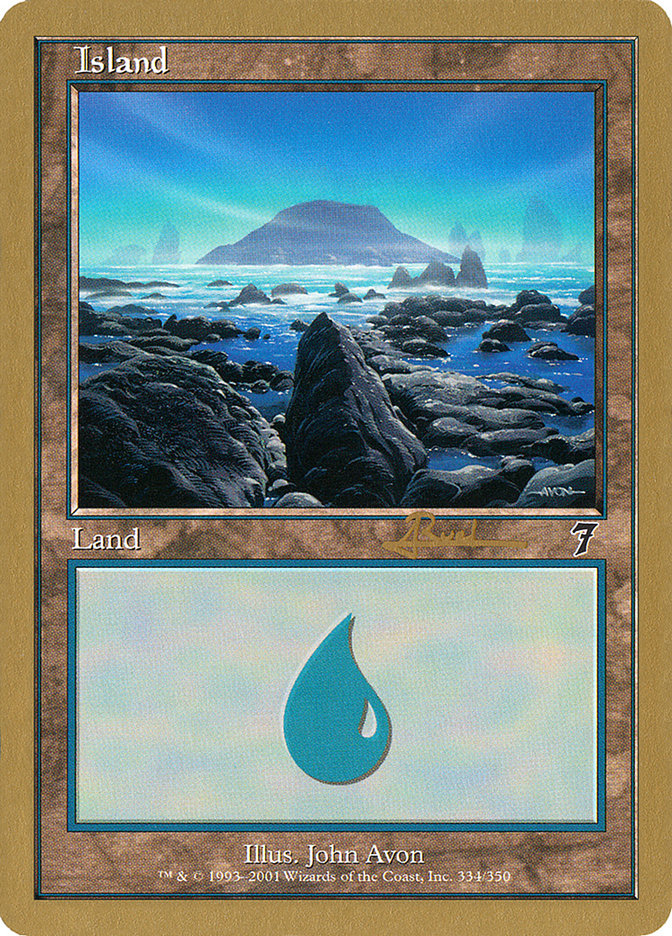 Island (ar334) (Antoine Ruel) [World Championship Decks 2001] | Exor Games Truro