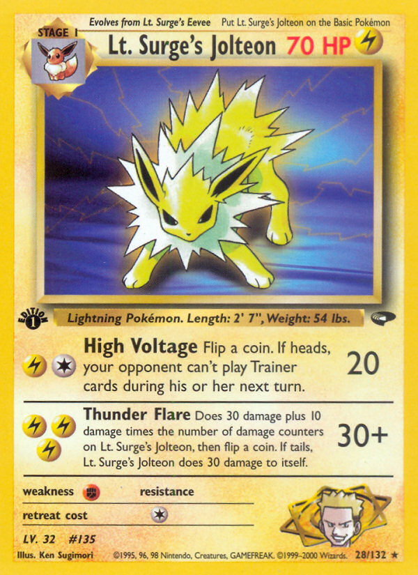 Lt. Surge's Jolteon (28/132) [Gym Challenge 1st Edition] | Exor Games Truro